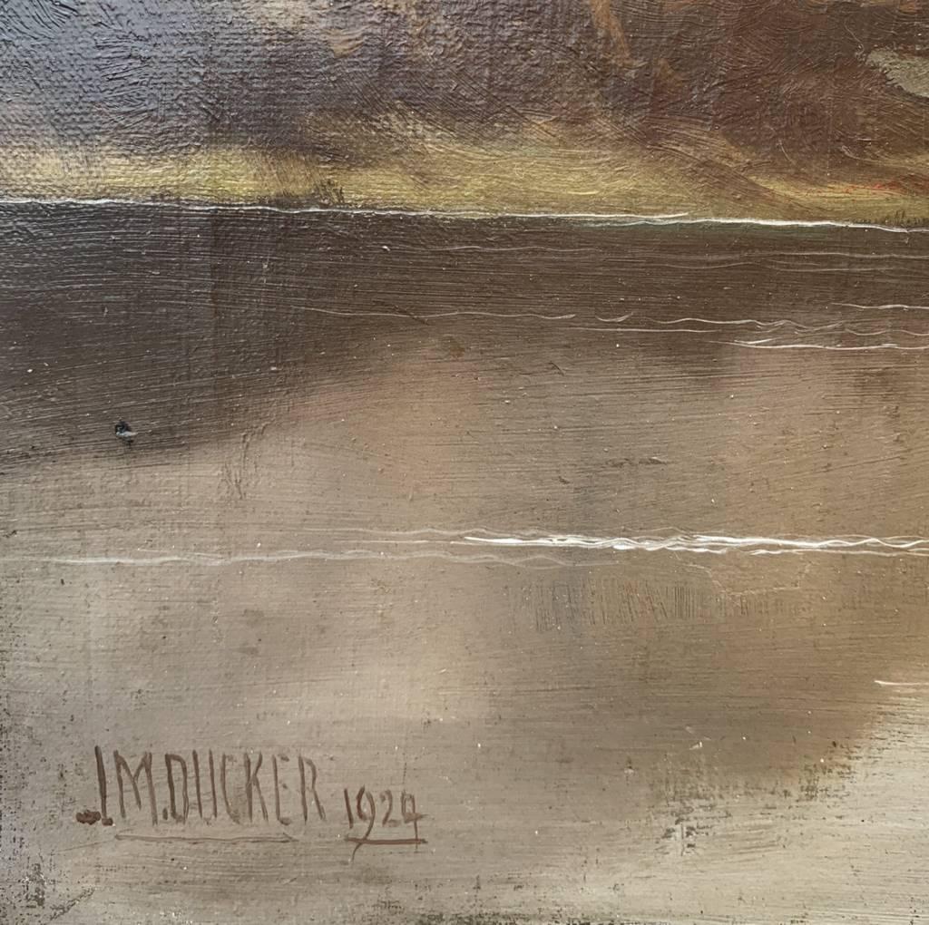A&M. Ducker (Naturaliste britannique) - Peintures de paysage du 20e siècle - Lac en vente 5