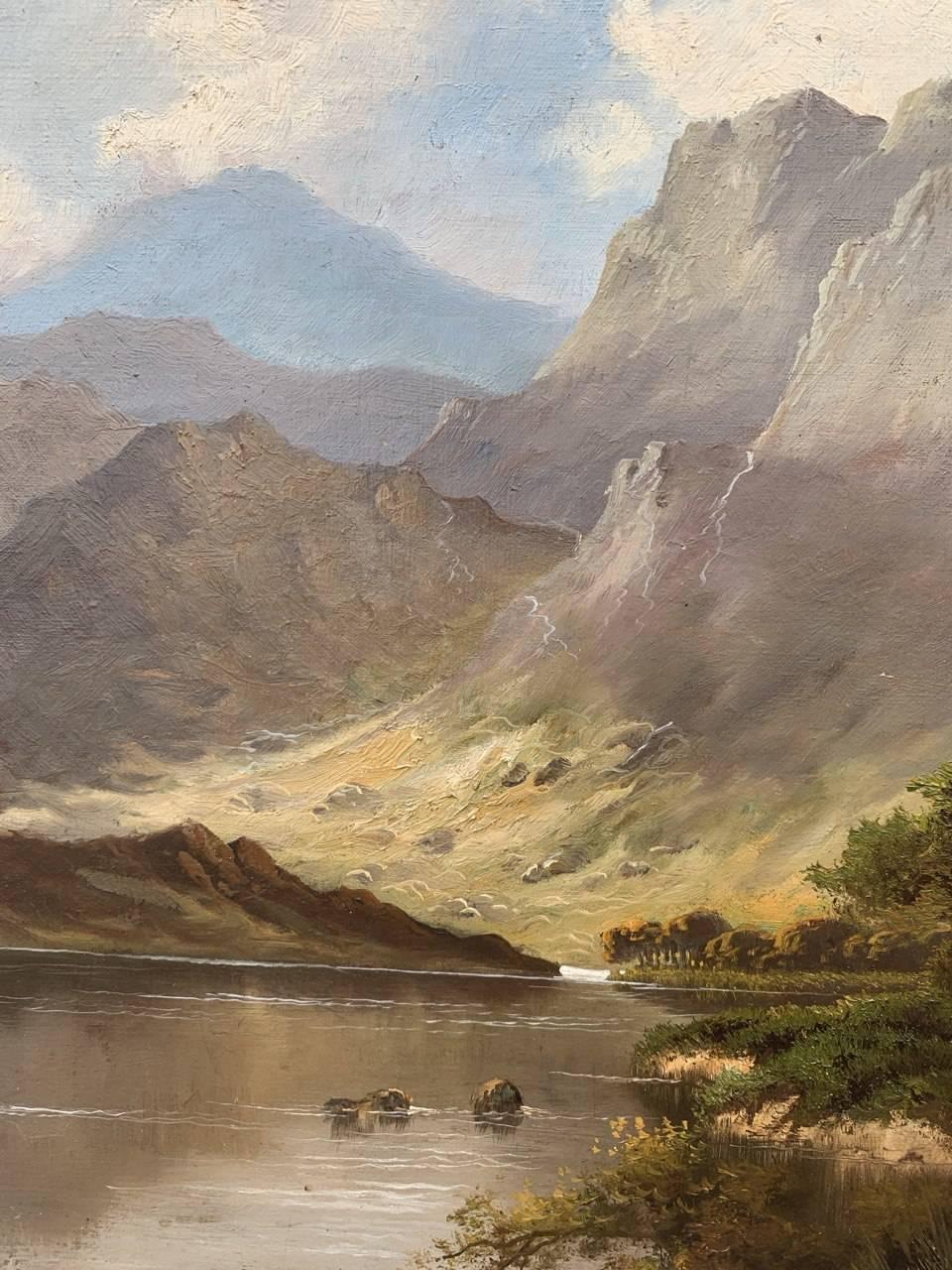 A&M. Ducker (Naturaliste britannique) - Peintures de paysage du 20e siècle - Lac en vente 3