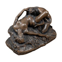 J. M. Lambeaux (Belgium sculptor) - 19th century bronze sculpture - Erotic scene