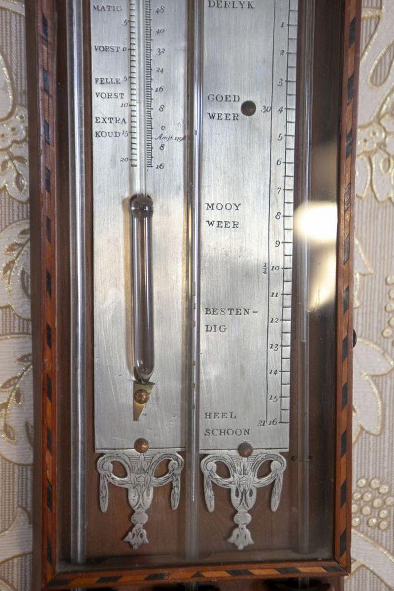 Verre J. M. A&M. Baromètre du 19ème siècle dans un coffret en noyer en vente