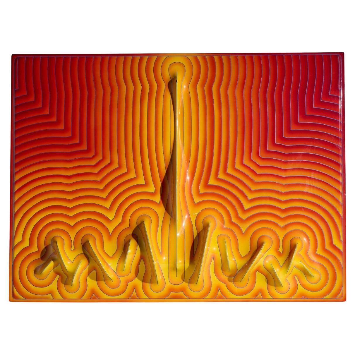 J. McCarthy Mid Century 1976 Strawberry Fields Large Fiberglass Wall Art en vente