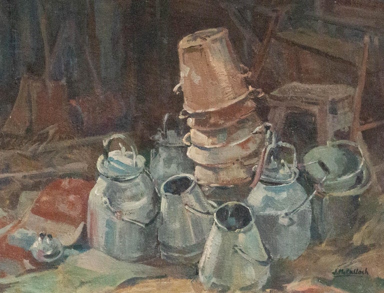 J. McCulloch J. McCulloch Early 20th Century Oil, Empty Pails For