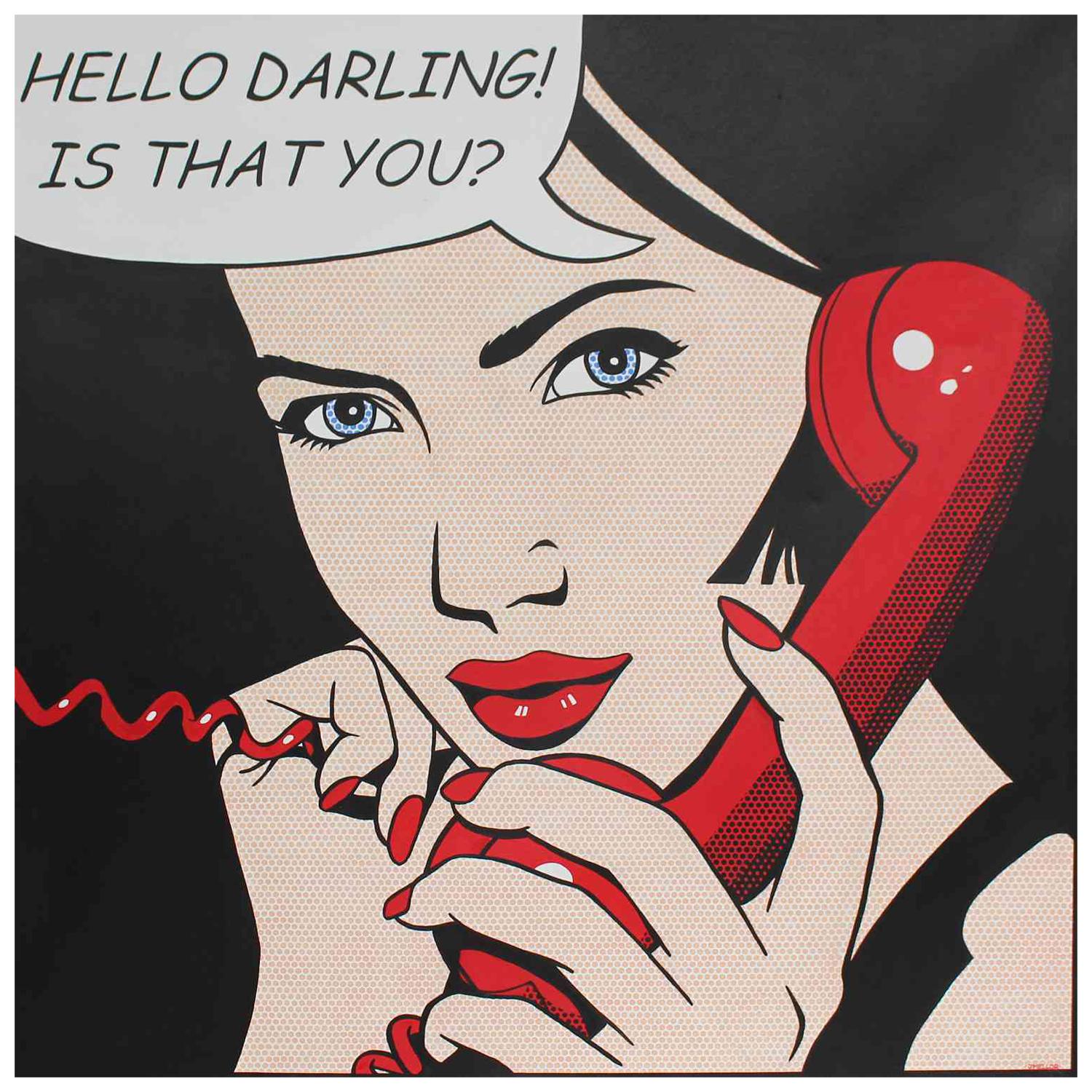 J Mellor 'Hello Darling Is That You?', Oil Canvas