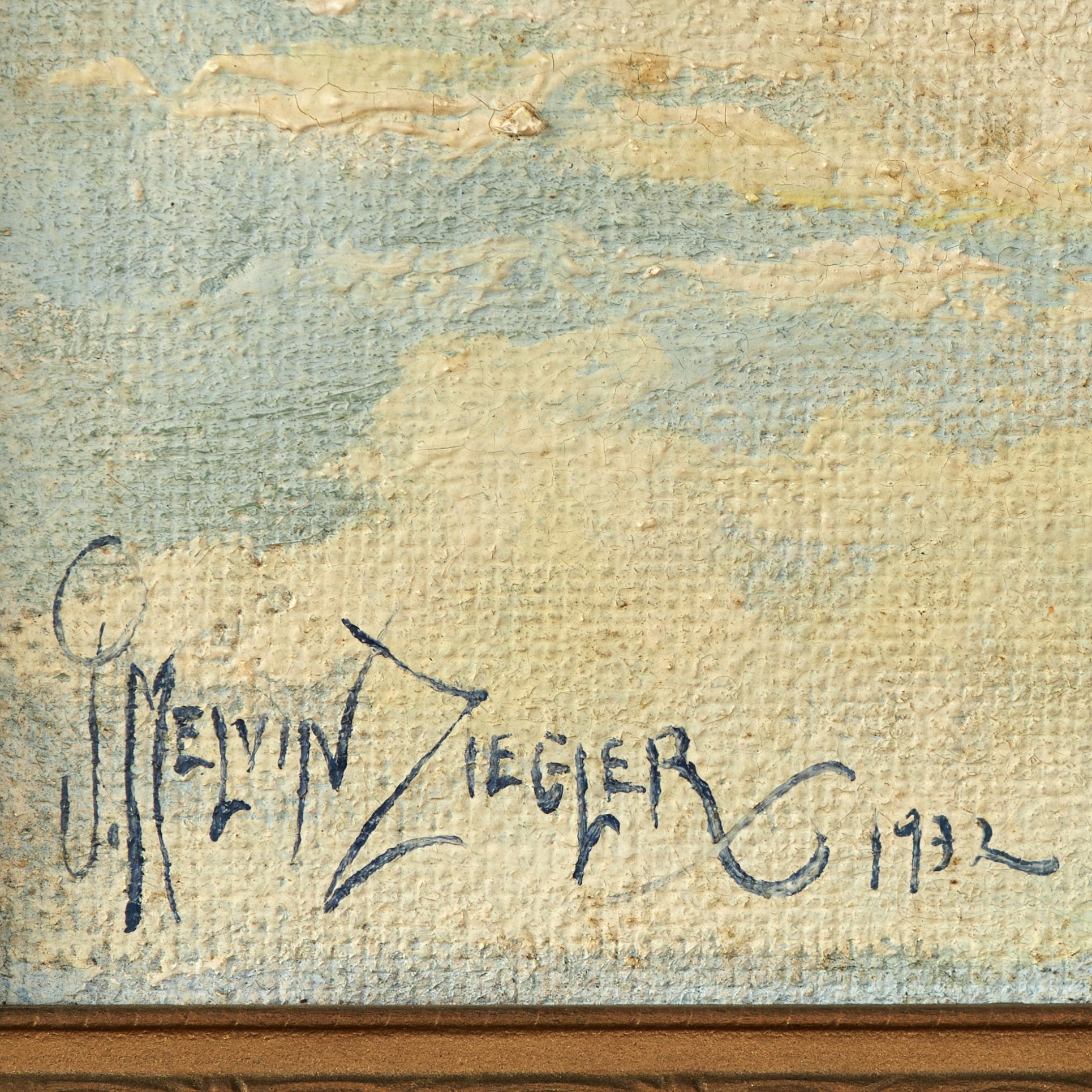 Pittura a olio di alberi e uccelli dell'artista della Florida J Melvin Ziegler in vendita 1