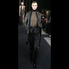 J. Mendel 2015 Fall Runway Sequin Stripe Silk-Lined Blazer Jacket Black Size 8