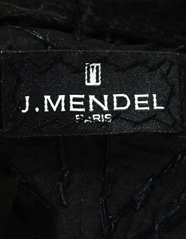 J. Mendel Black Persian Lamb Patchwork Cropped Vest sz XS In Excellent Condition For Sale In New York, NY