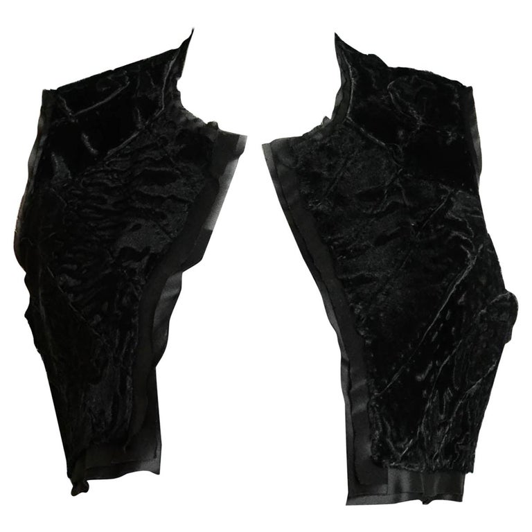 J. Mendel Black Persian Lamb Patchwork Cropped Vest sz XS For Sale