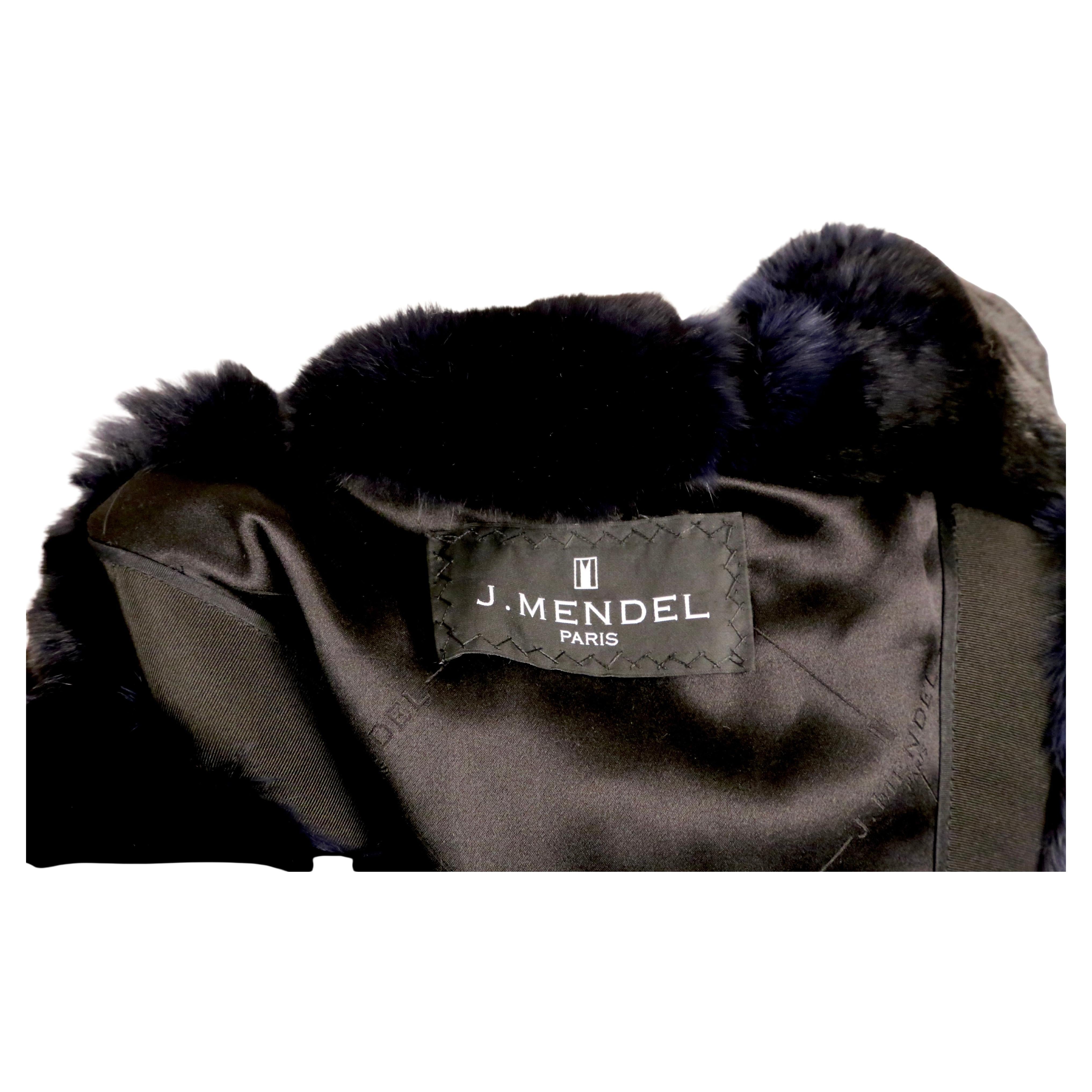J. MENDEL chaleco de piel de chinchilla azul y negro en venta 6