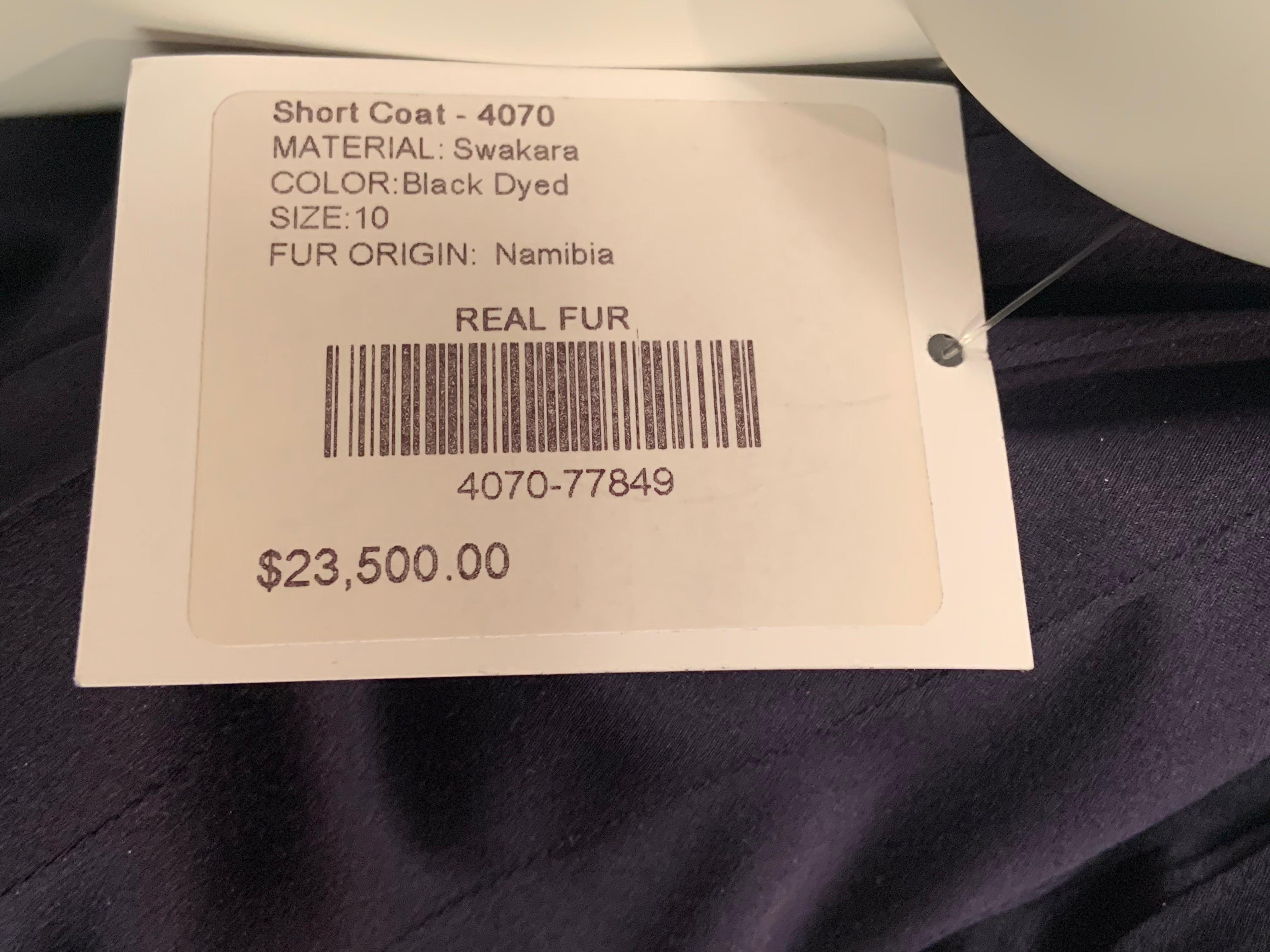 J. Mendel Black Swakara Coat Jagged Edge Hemline New Original Price Tag $23, 500 5