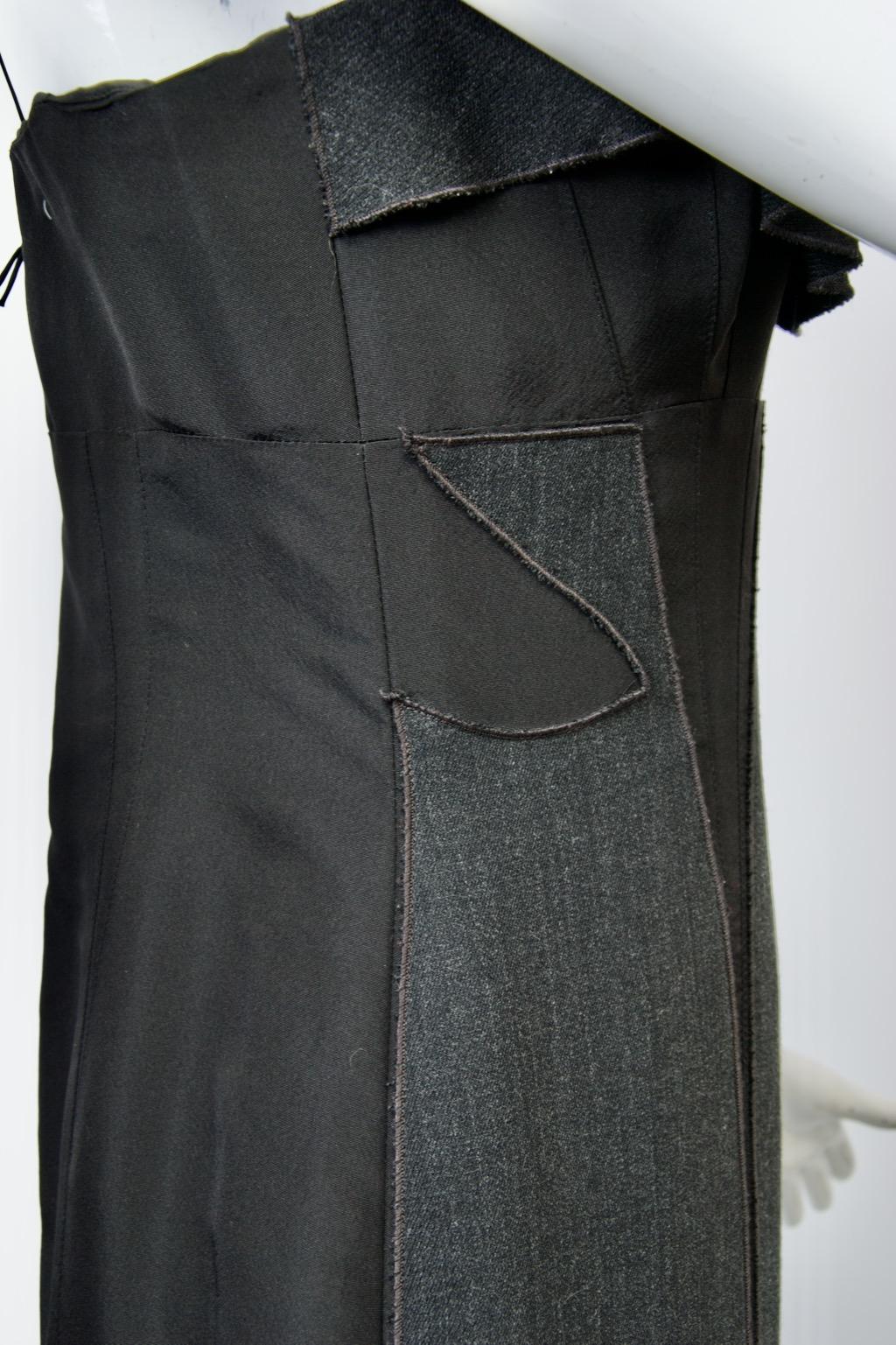 J. Mendel Charcoal Evening Dress with Fox For Sale 5