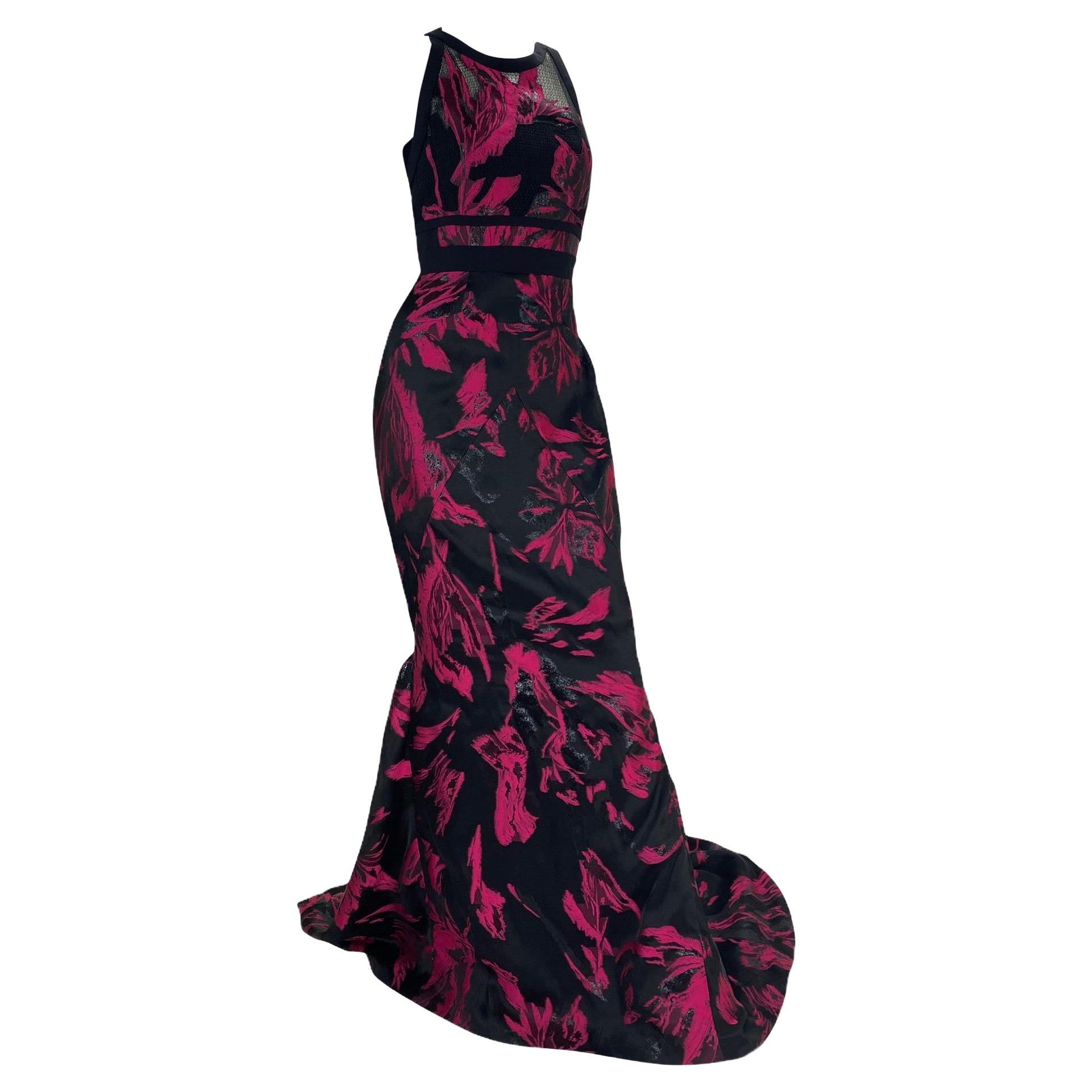 Abito lungo da sera in jacquard floreale di J Mendel  taglia 8