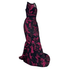 Abito lungo da sera in jacquard floreale di J Mendel  taglia 8