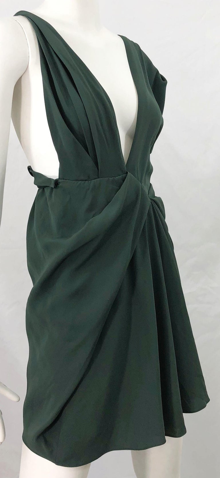 fall wedding guest dress green Elegant Green Dress Prom Floor Length Long Sleeve One Shoulder Fall Wedding  Guest Stretch Fabric with Slit fg5406 main image 1