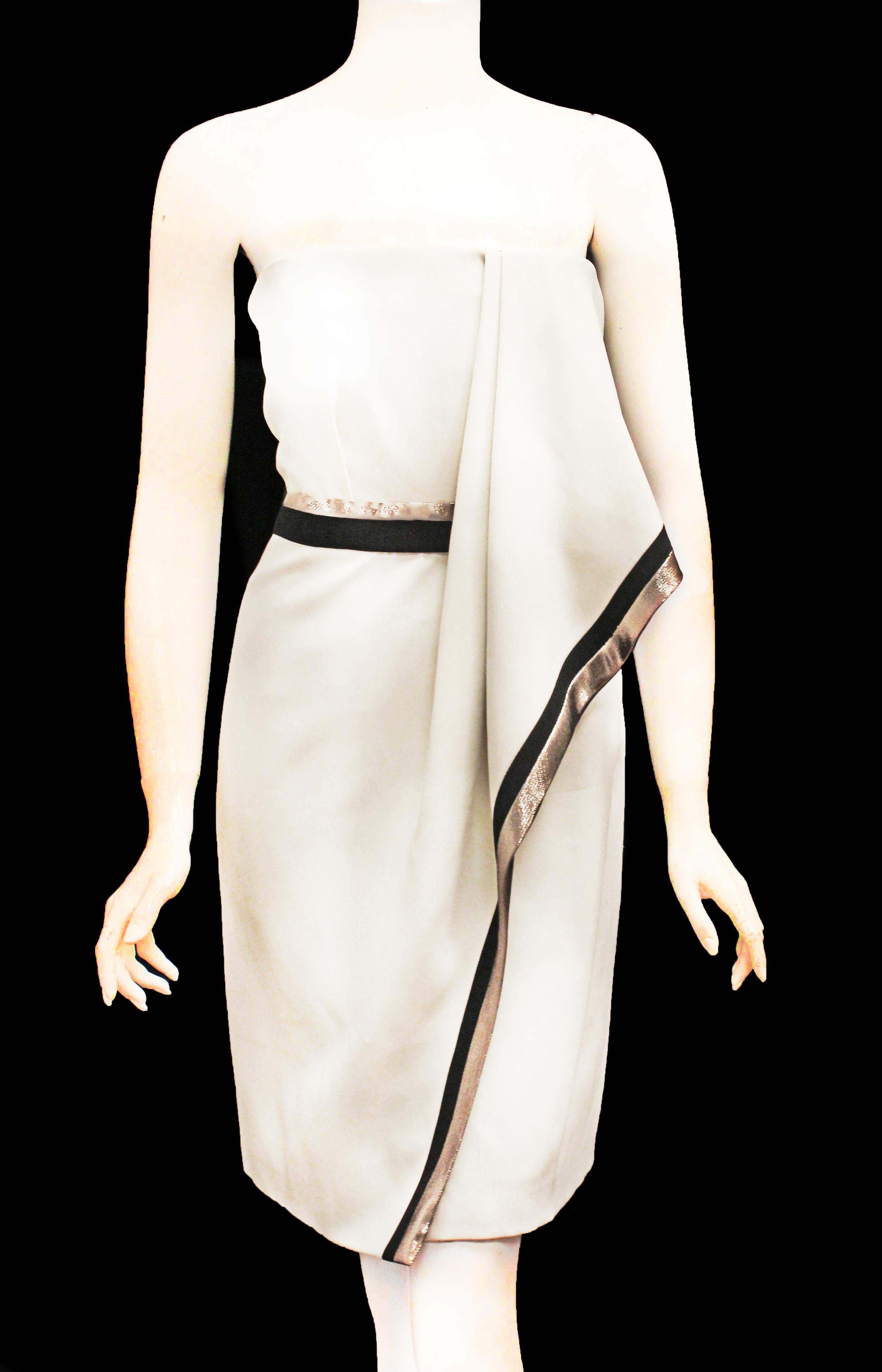 ivory strapless cocktail dress