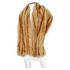 J Mendel Light Brown Mink Fur Stole circa 1990s