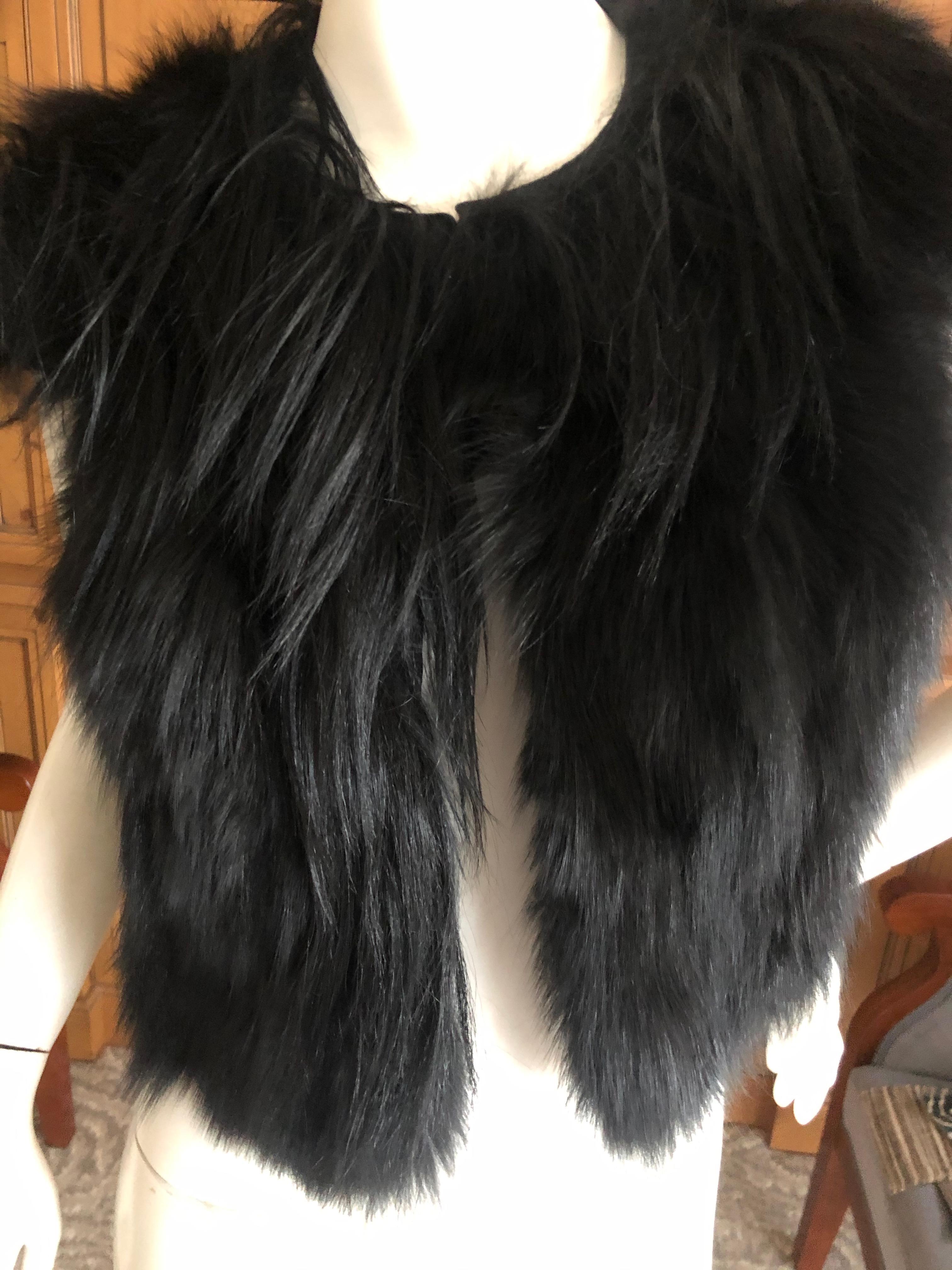 Women's or Men's J. Mendel Paris Black Fox Fur Vest For Sale