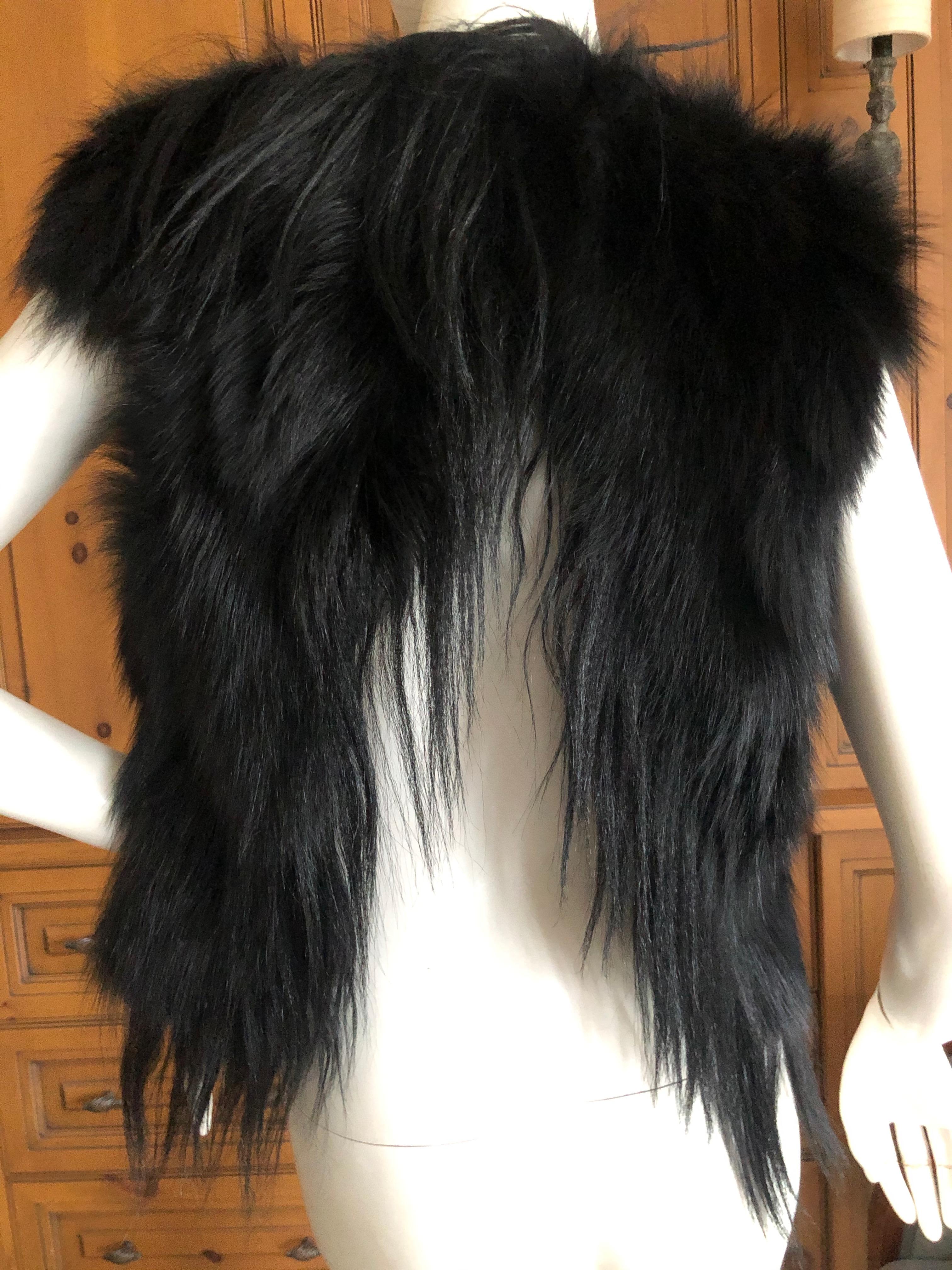 J. Mendel Paris Black Fox Fur Vest For Sale 2