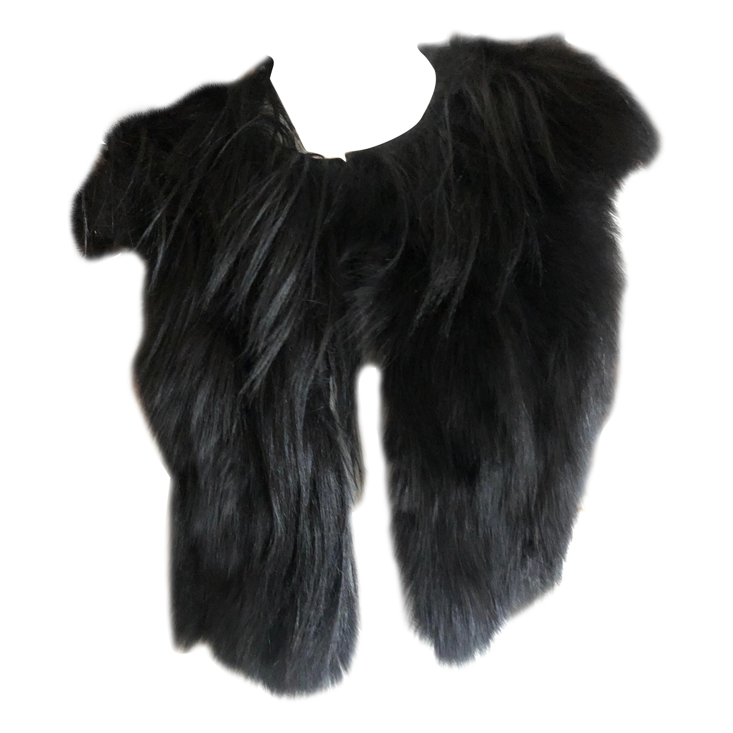 J. Mendel Paris Black Fox Fur Vest For Sale