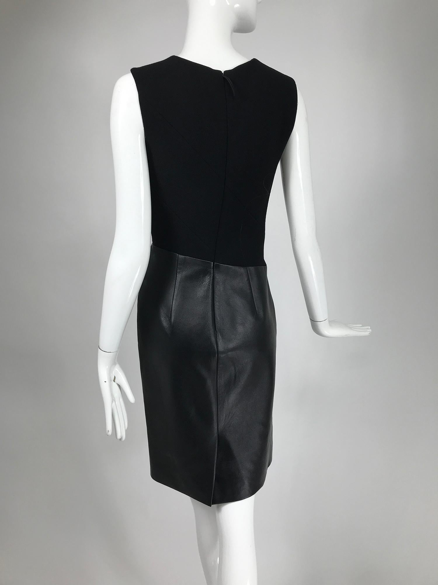 black leather sheath dress