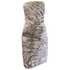 Stunning J. Mendel Paris Strapless Grey/Silver Dress (S)