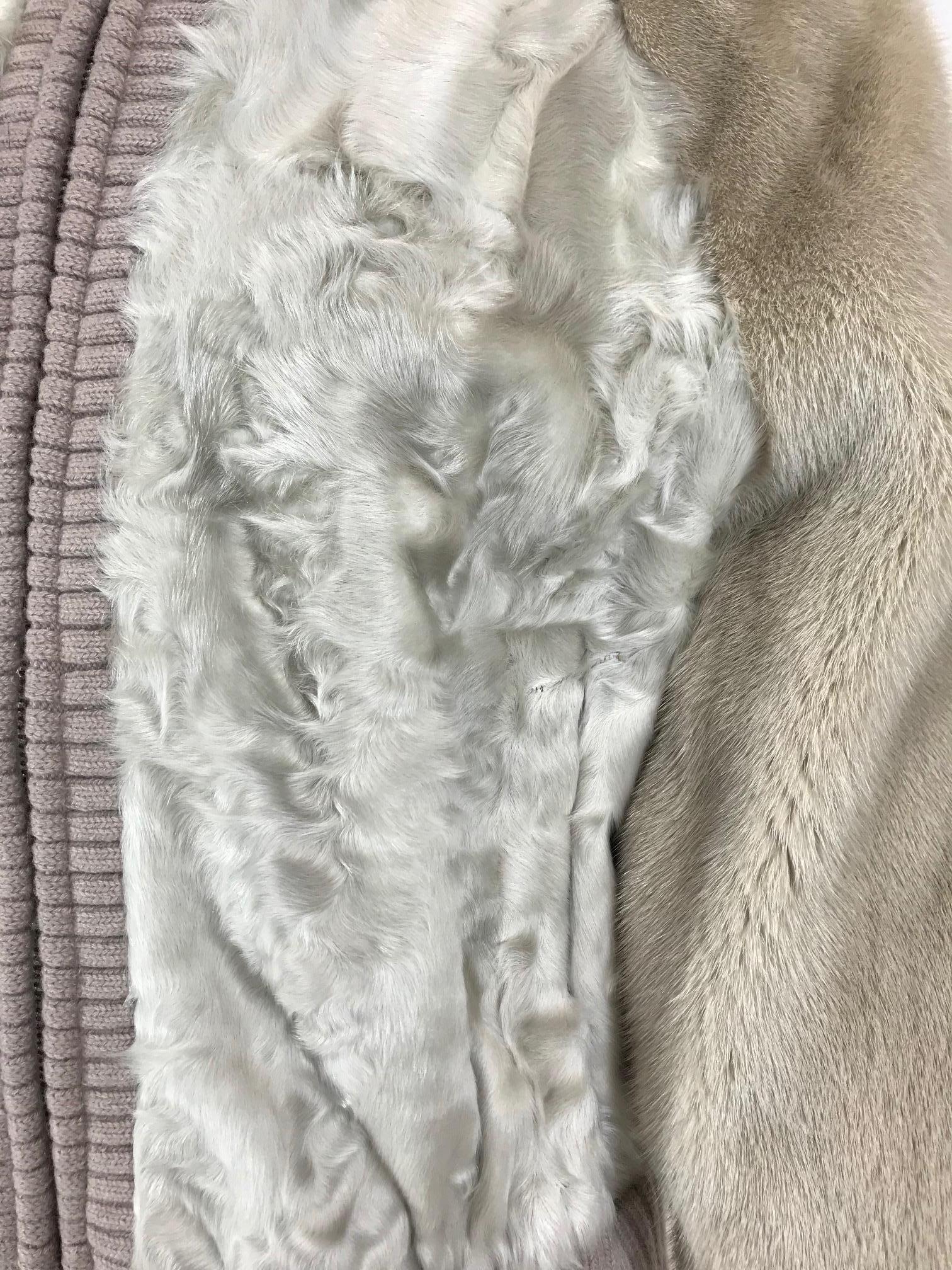 J. Mendel Persian Lamb Mink Fur-Trimmed Jacket In Excellent Condition For Sale In Roslyn, NY