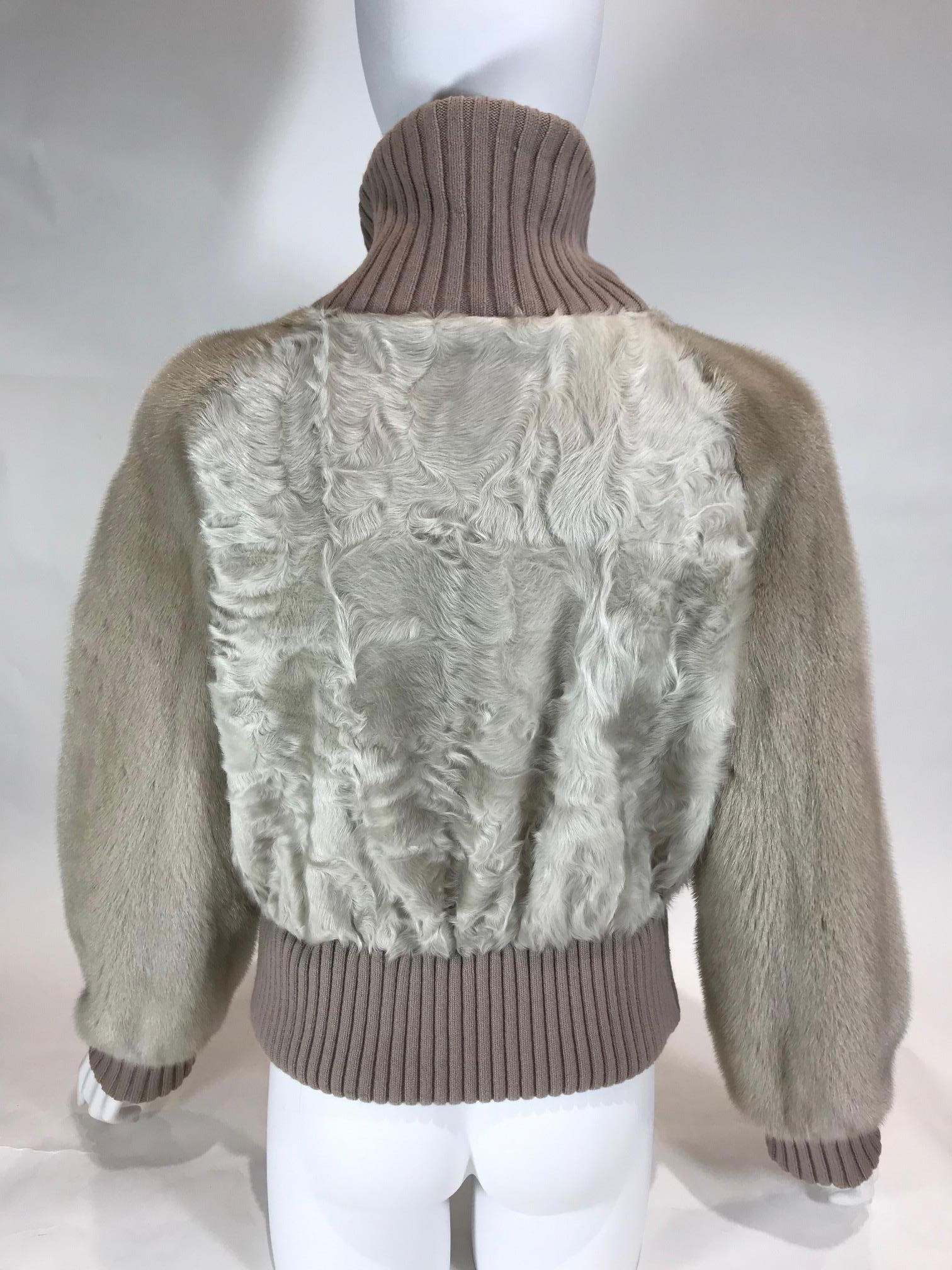 J. Mendel Persian Lamb Mink Fur-Trimmed Jacket For Sale 1