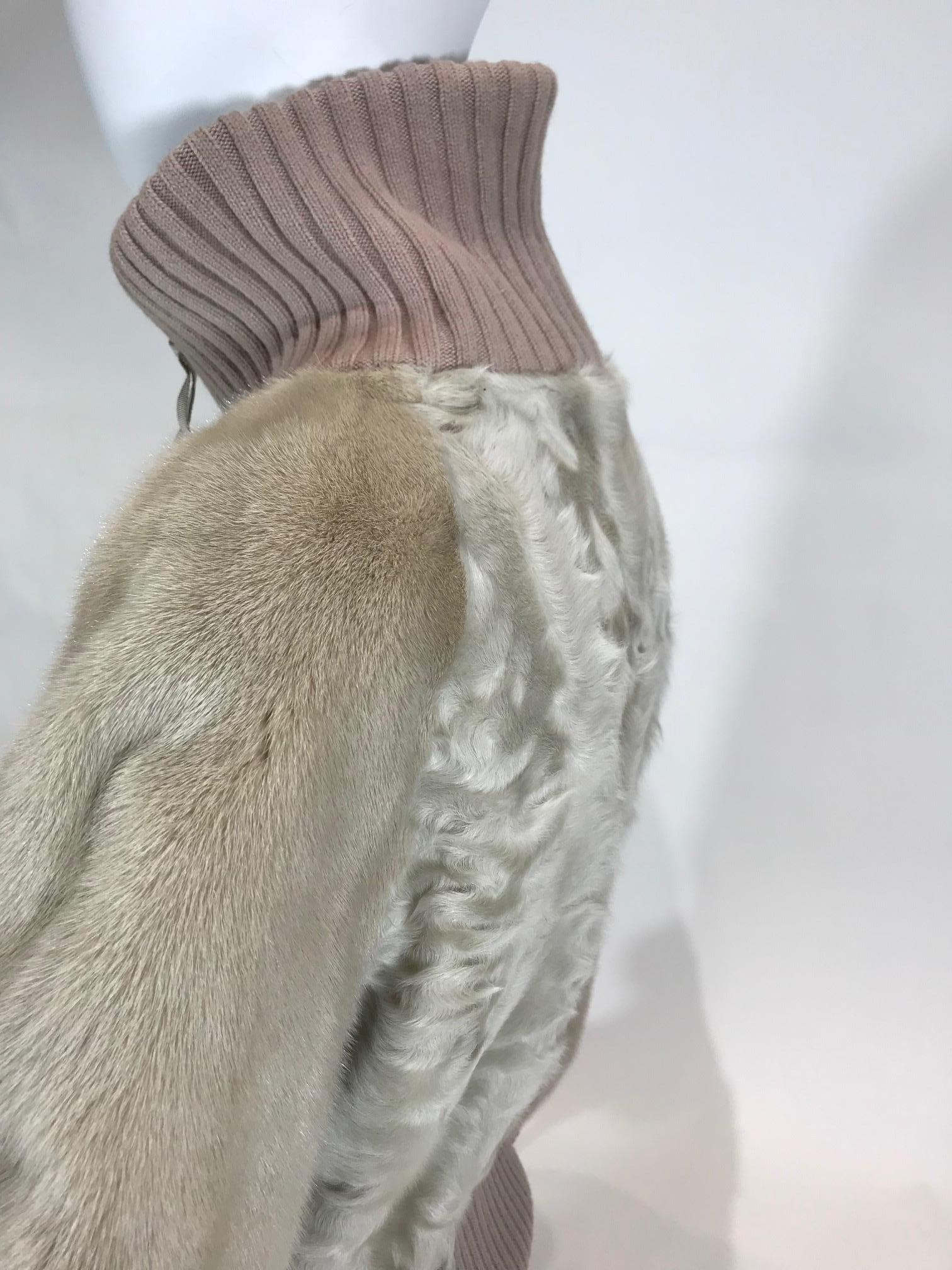 J. Mendel Persian Lamb Mink Fur-Trimmed Jacket For Sale 3