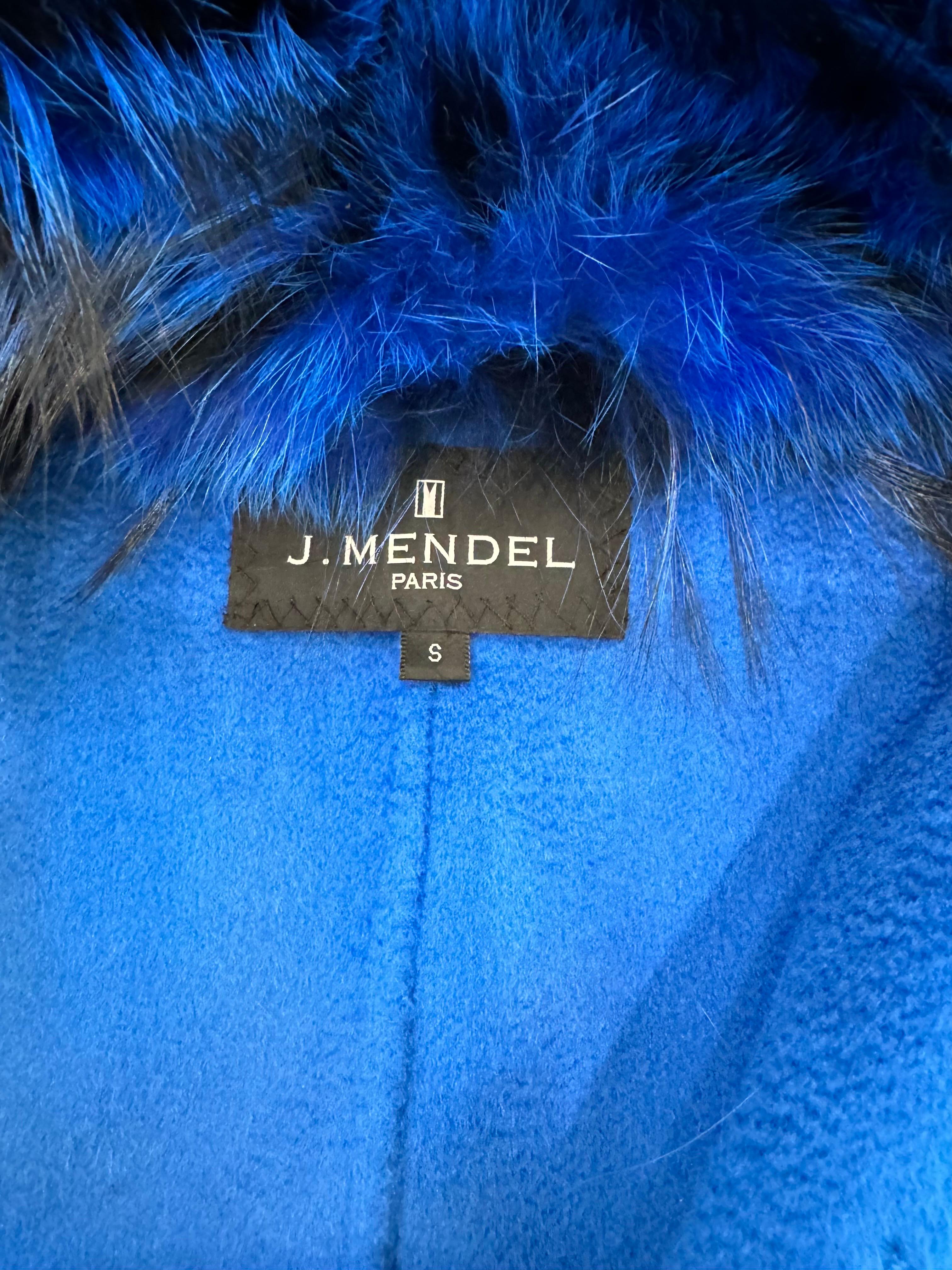 J Mendel Runway Fall 2016 Azure Cashmere Coat with Fox Fur Collar-Size Small-NWT For Sale 13