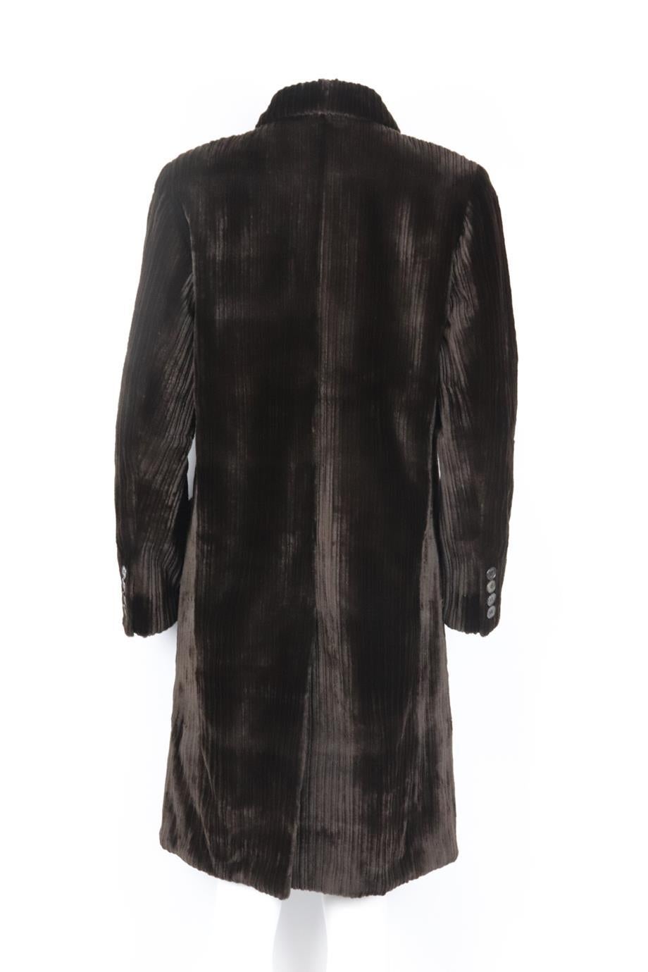 Black J. Mendel Sheared Mink Fur Coat Us 8 Uk 12