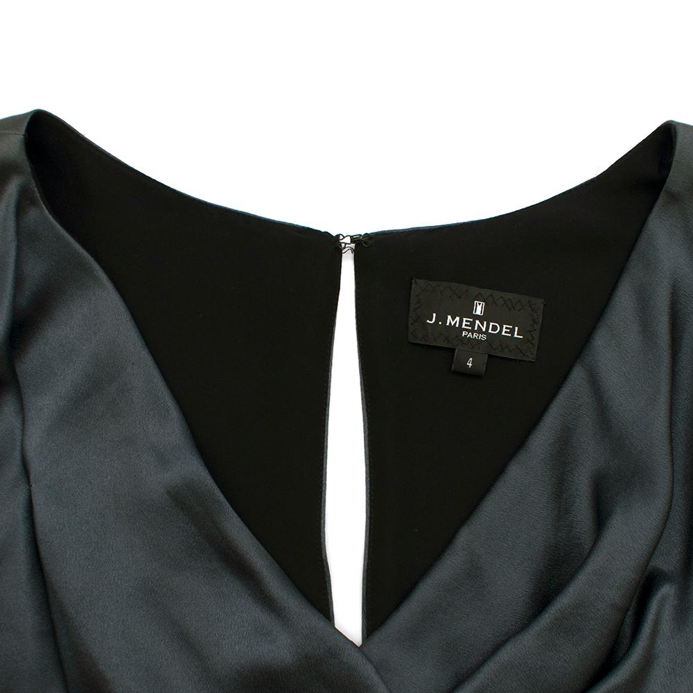 Women's J. Mendel slate blue silk draped dress	Size US 4  For Sale