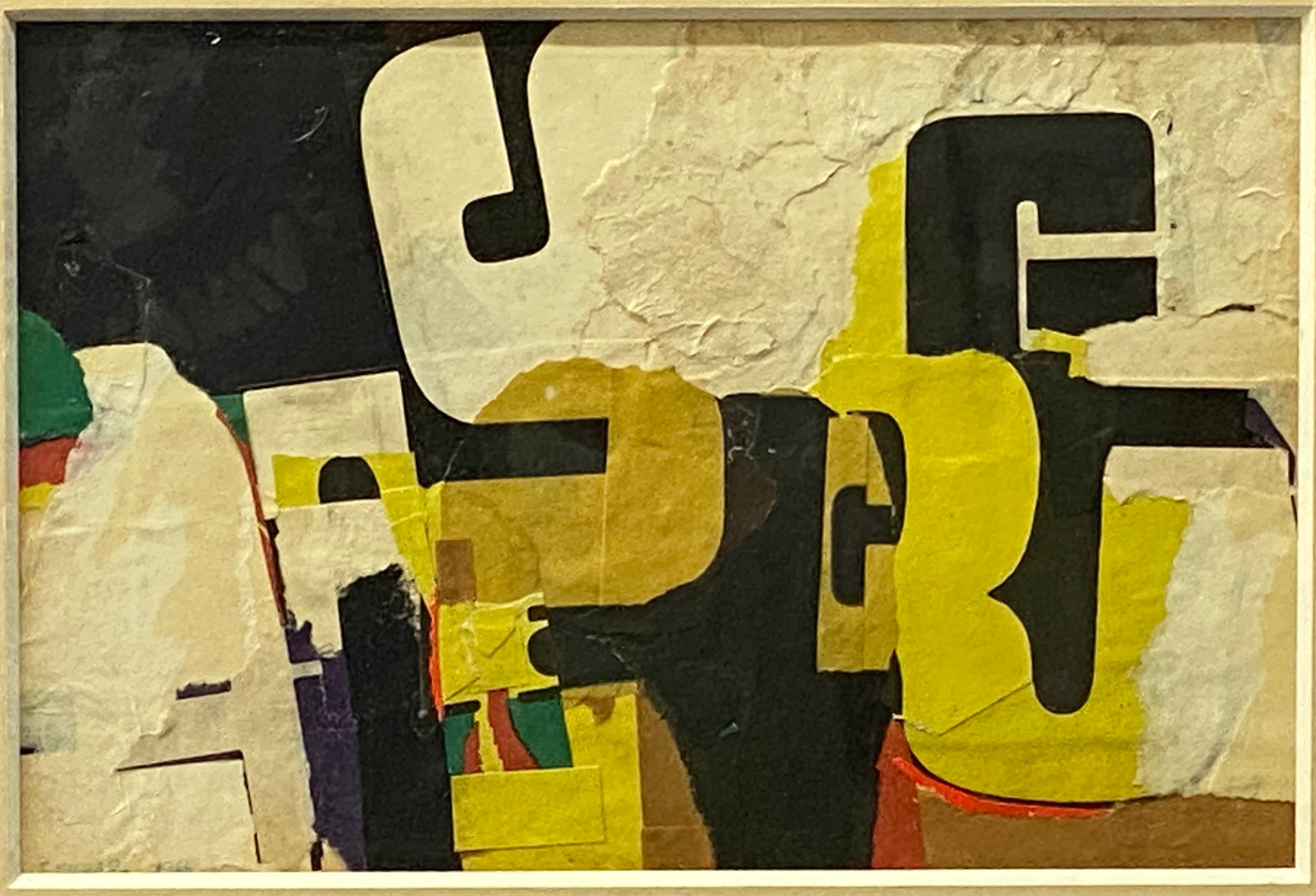 J. Michael Escuela de Nueva York Pop Art Alfabeto Collage Técnica mixta, 1966 Moderno de mediados de siglo en venta