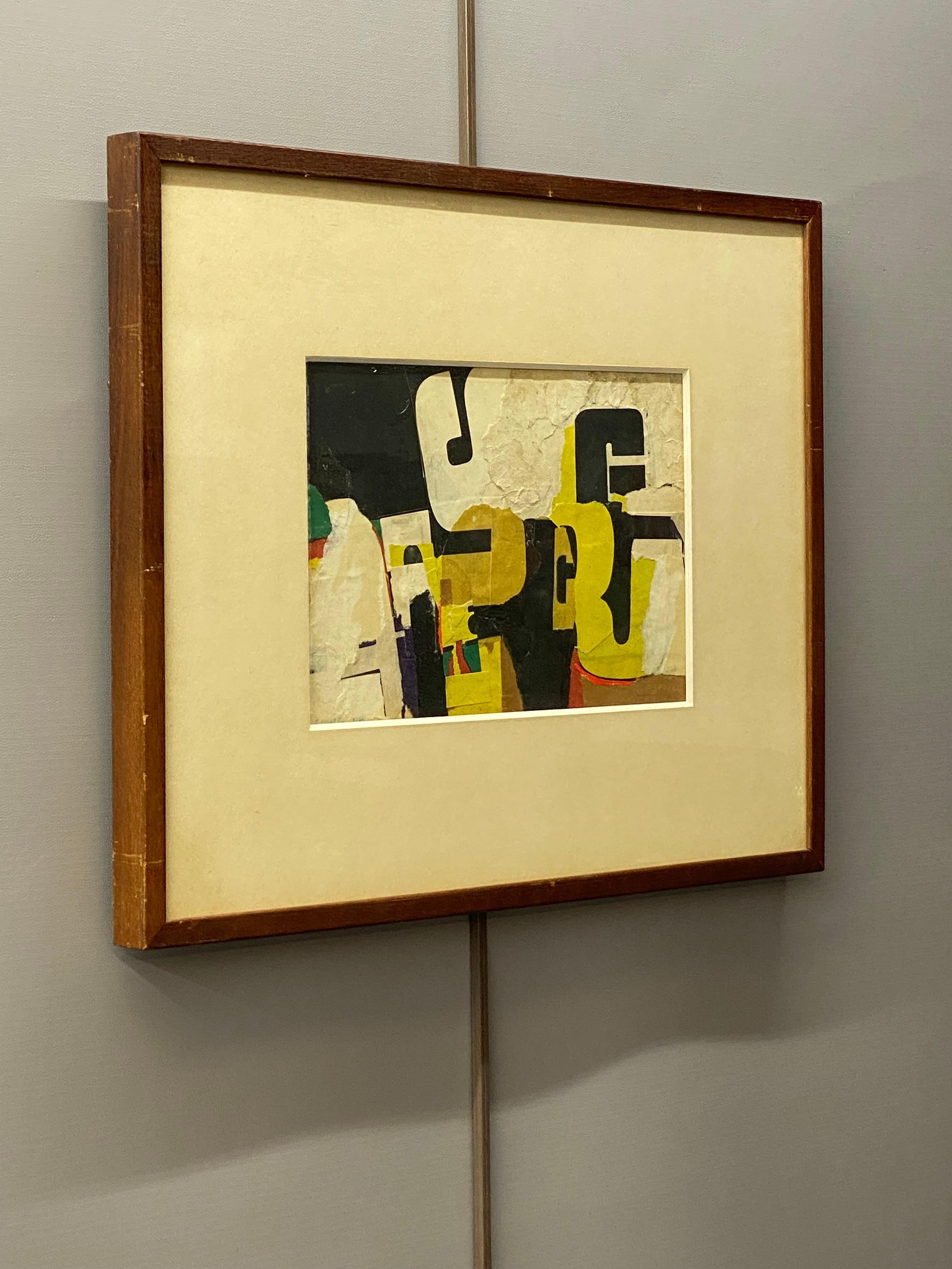 J. Michael Escuela de Nueva York Pop Art Alfabeto Collage Técnica mixta, 1966 Hecho a mano en venta