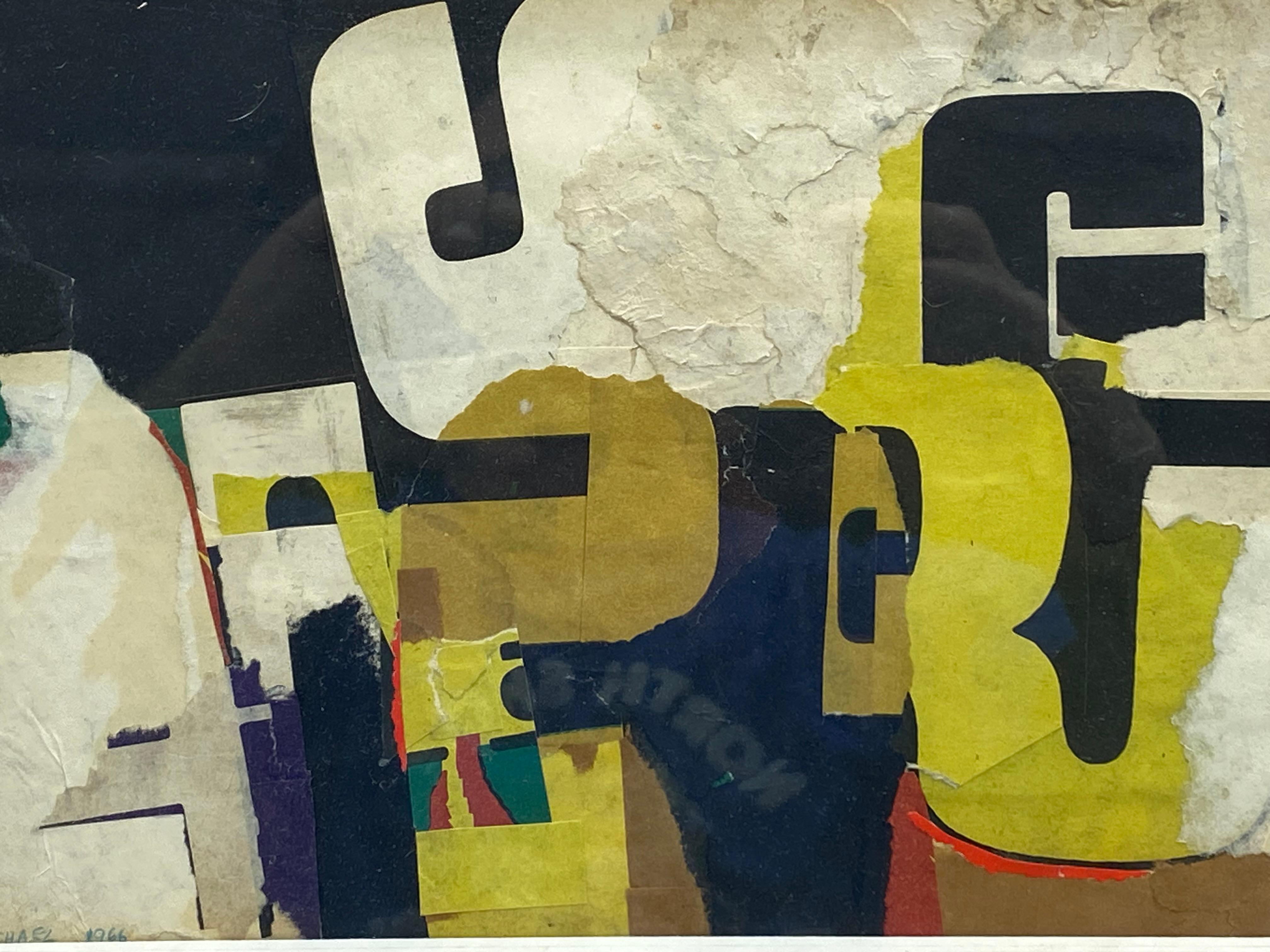 J. Michael Escuela de Nueva York Pop Art Alfabeto Collage Técnica mixta, 1966 en Bueno estado para la venta en Garnerville, NY