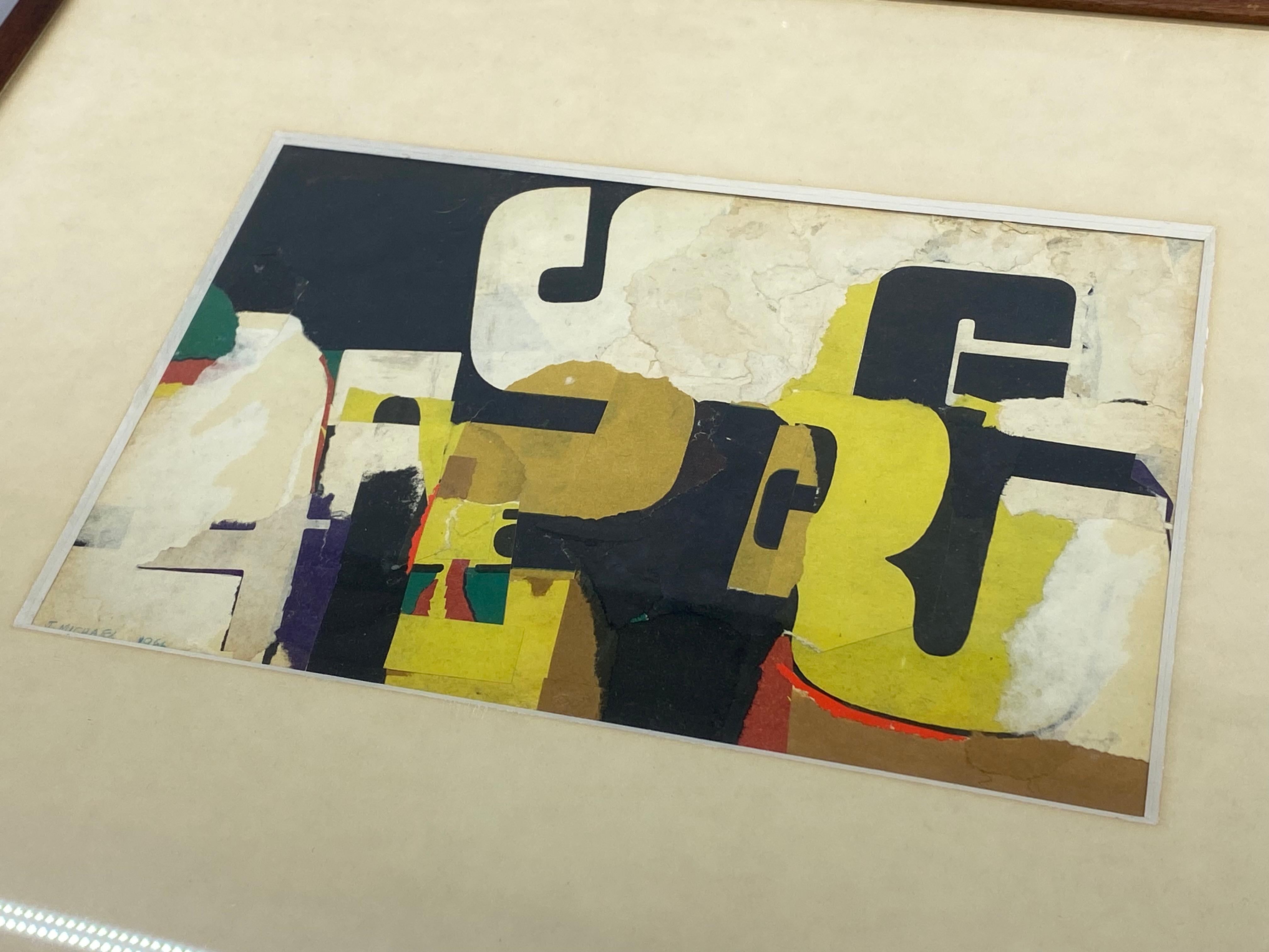 J. Michael Escuela de Nueva York Pop Art Alfabeto Collage Técnica mixta, 1966 mediados del siglo XX en venta