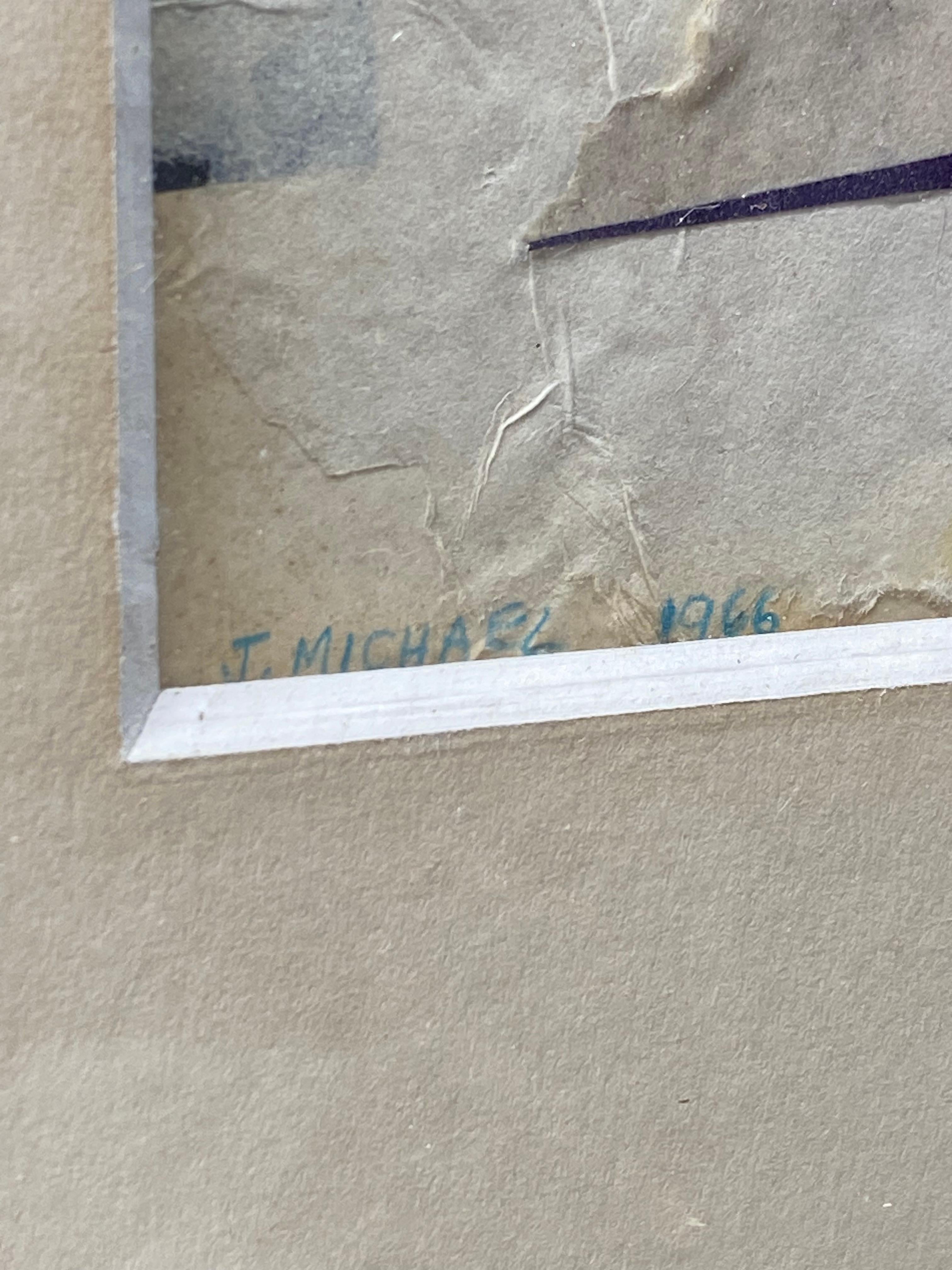 J. Michael Escuela de Nueva York Pop Art Alfabeto Collage Técnica mixta, 1966 Vidrio en venta