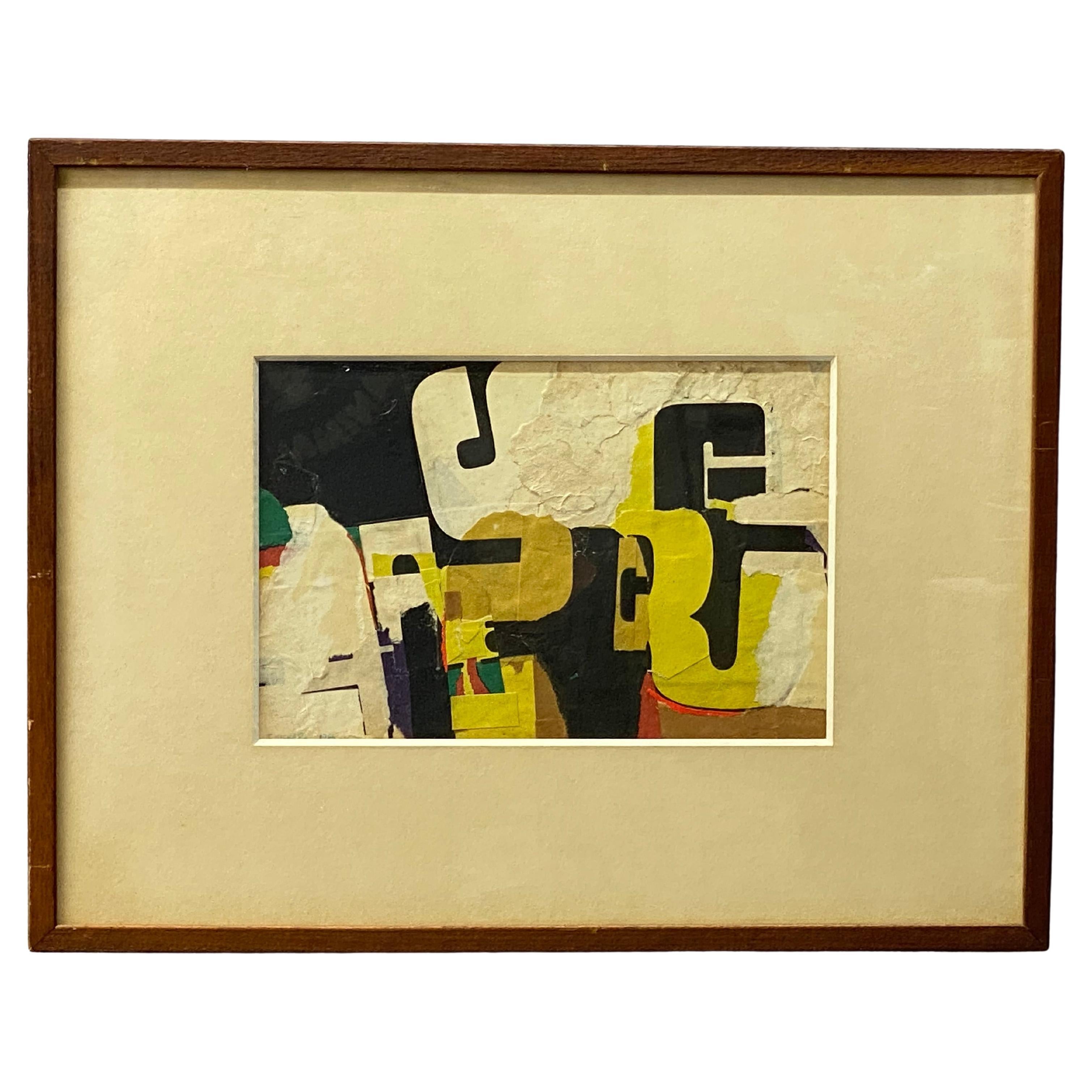 J. Michael New York School Pop Art Alphabet Collage Mixed Media, 1966