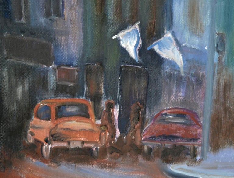 Night Life in the City - Figurative Cityscape
Mid 1960s cityscape by an unknown artist. Oil on artists board.
Image, 16