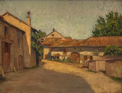 The farm by J. Mossaz - Oil on canvas 55x43 cm