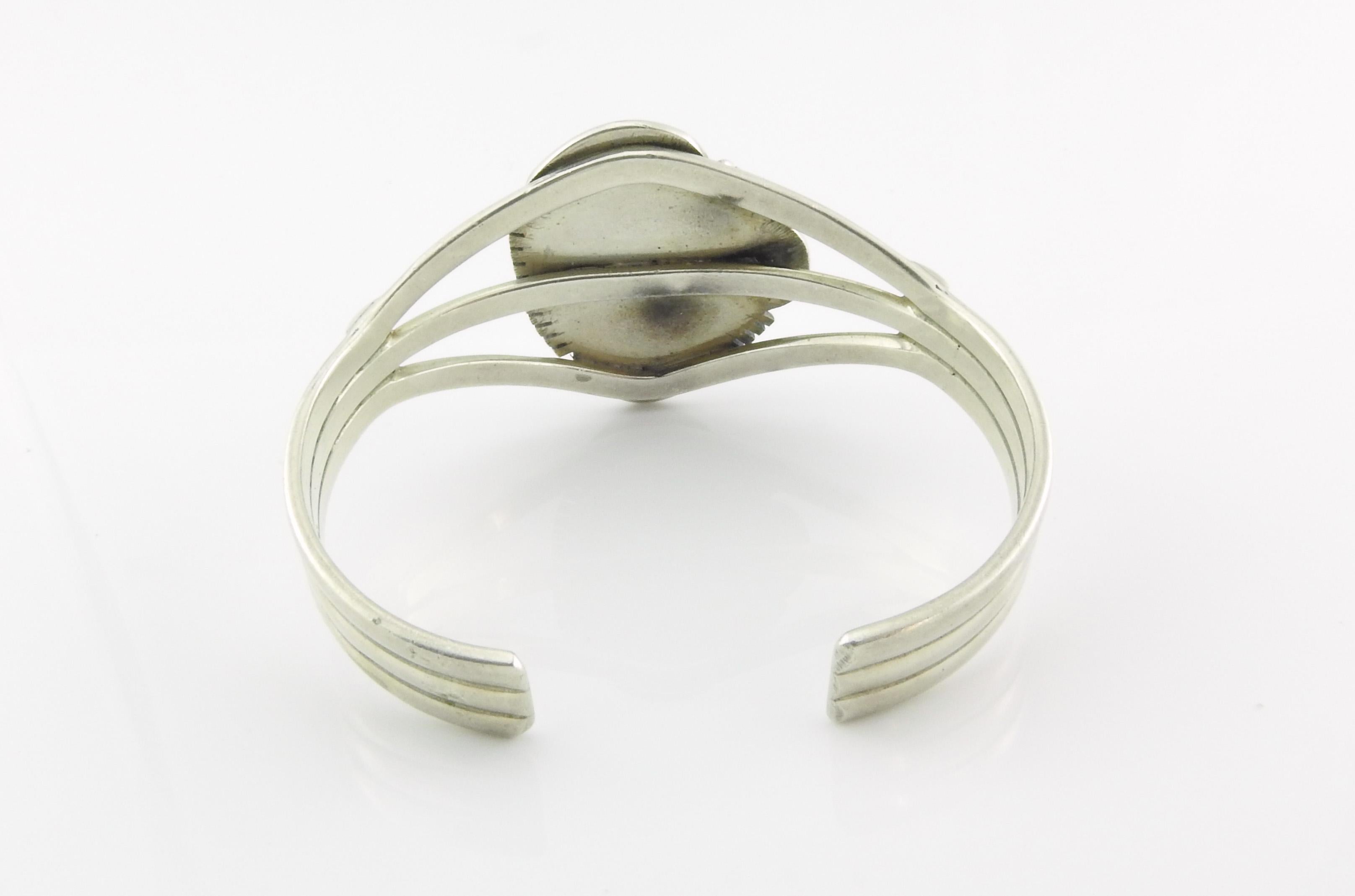 J. Nelson Native American Sterling Silber Türkis Manschettenknopf Armband (Rohschliff)