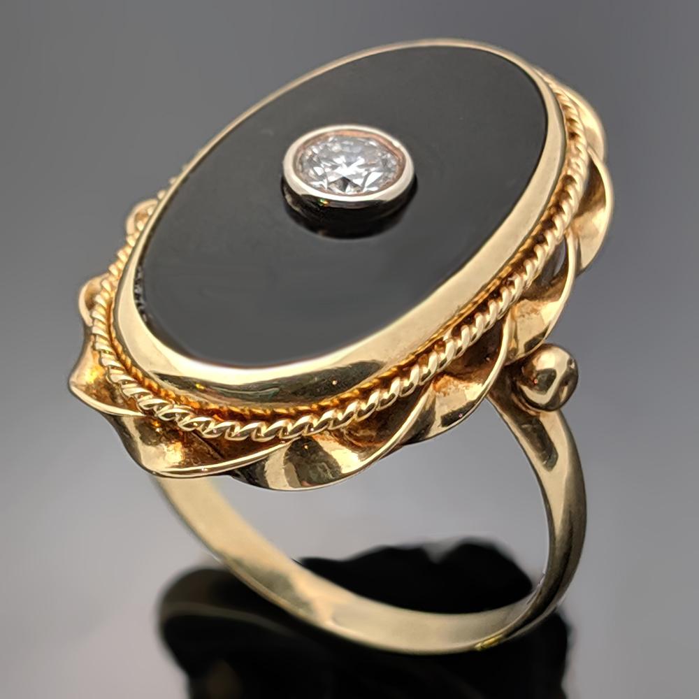 gold onyx ring mens