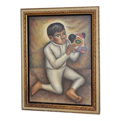 Jesus Ortiz Tajonar (1919-1990) Boy W/Papier-Mâché Animal Warrior Mask