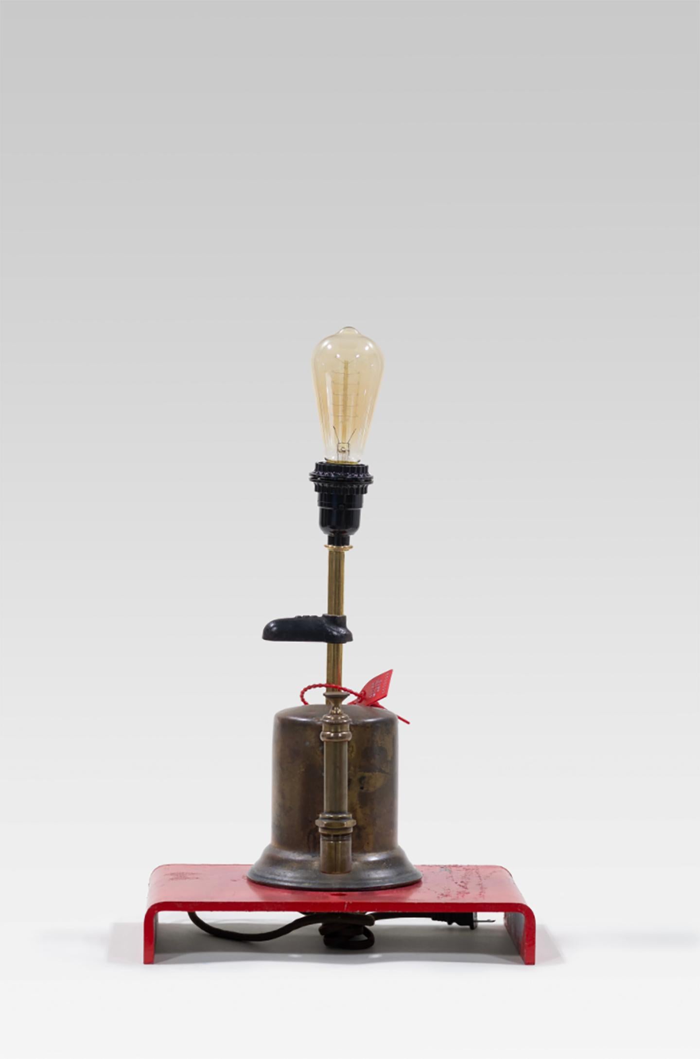 J. Oscar Molina Still-Life Sculpture - Miners Lamp