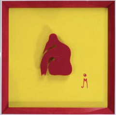 Stages of Love - Acrylic Models: Her on Red over Yellow