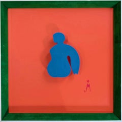 Stages of Love - Acrylic Models: Him on Blue over Orange