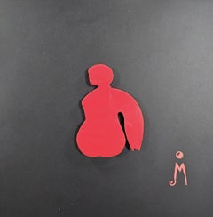 Stages of Love - Acrylic Models: Him on Red over Black