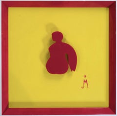 Stages of Love - Acrylic Models: Him on Red over Yellow