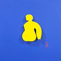 Stages of Love - Acrylic Models: Him on Yellow over Blue