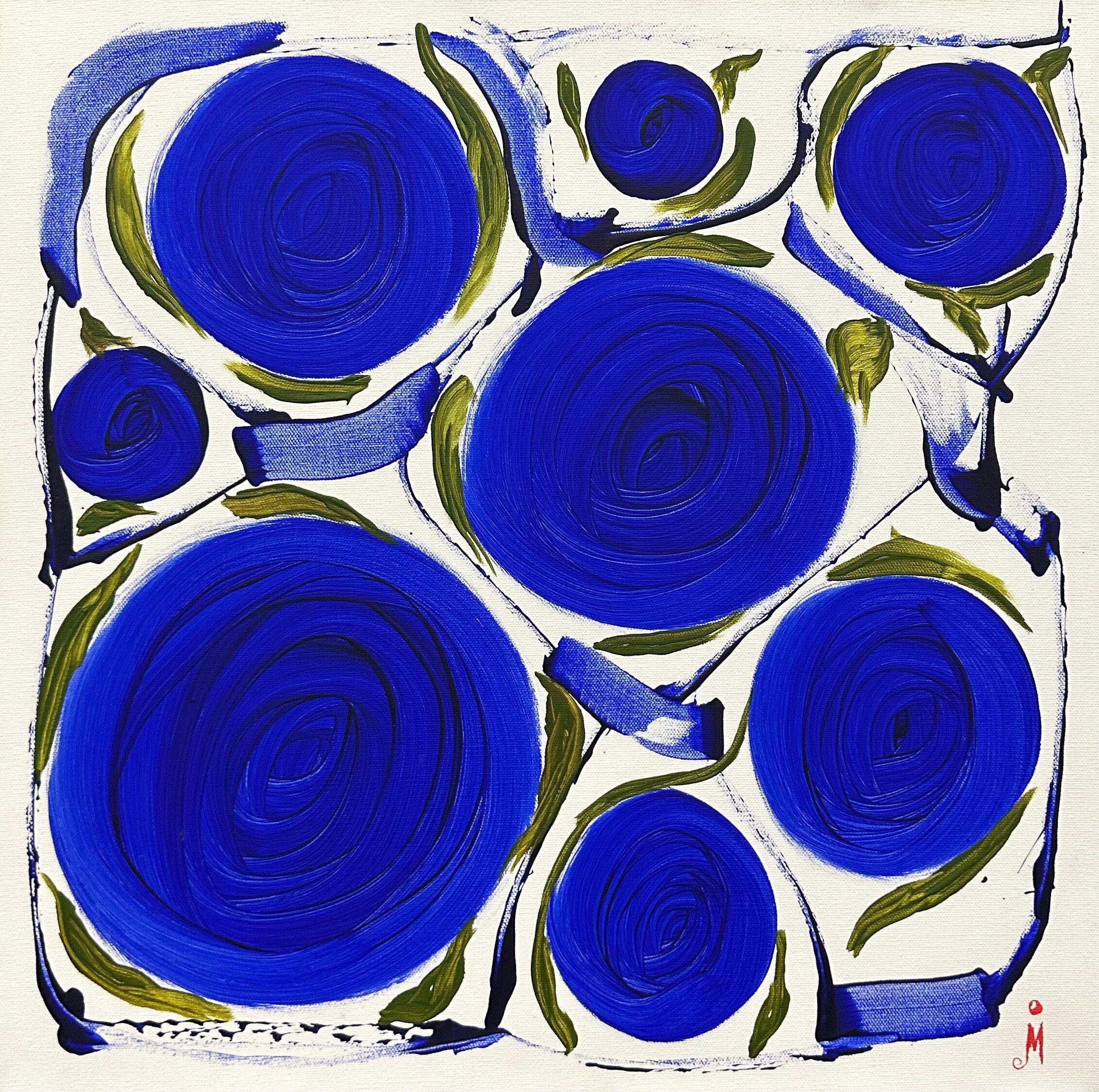 J. Oscar Molina Figurative Painting - Blue Roses #1