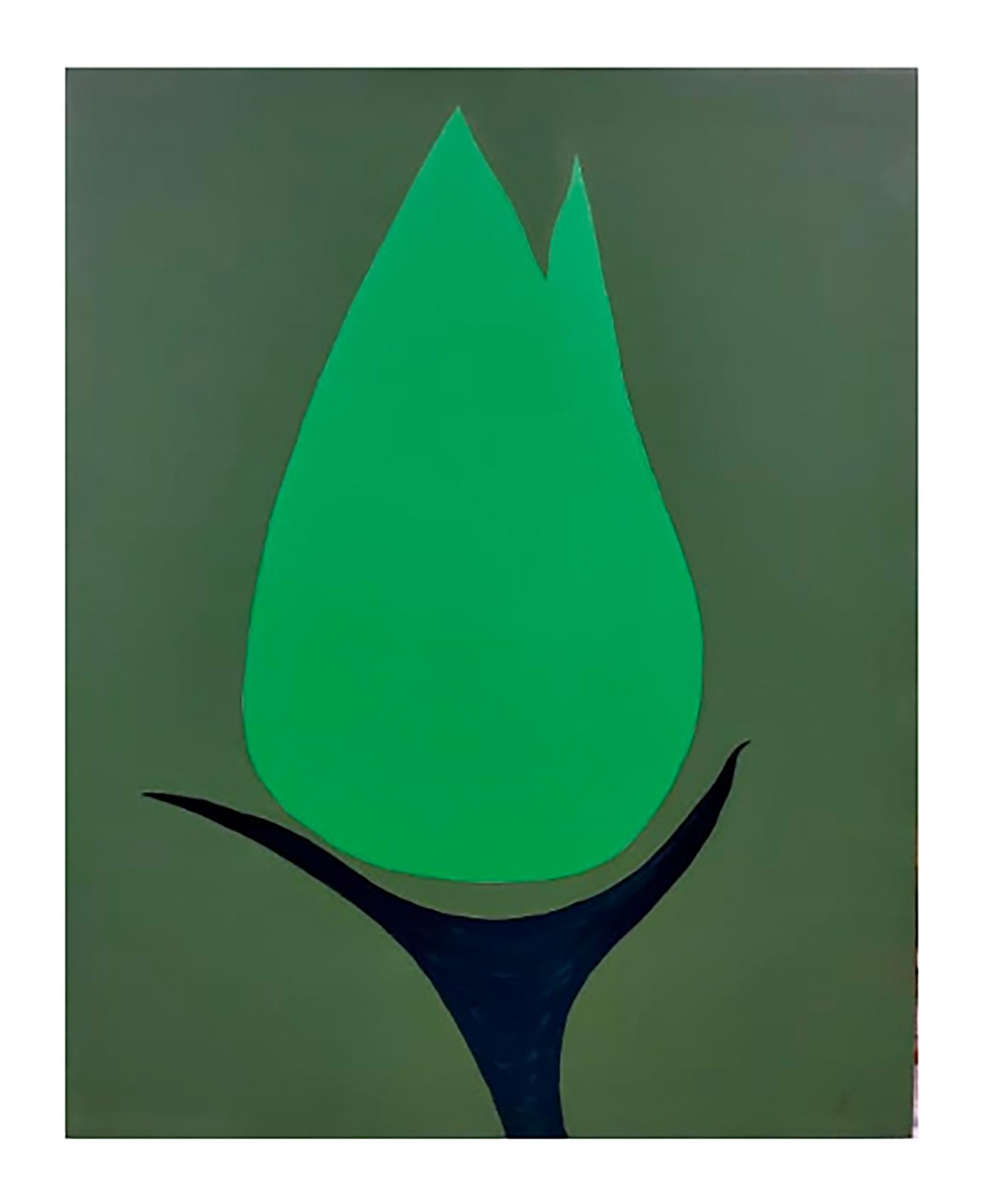 J. Oscar Molina Abstract Painting - Green Tulip