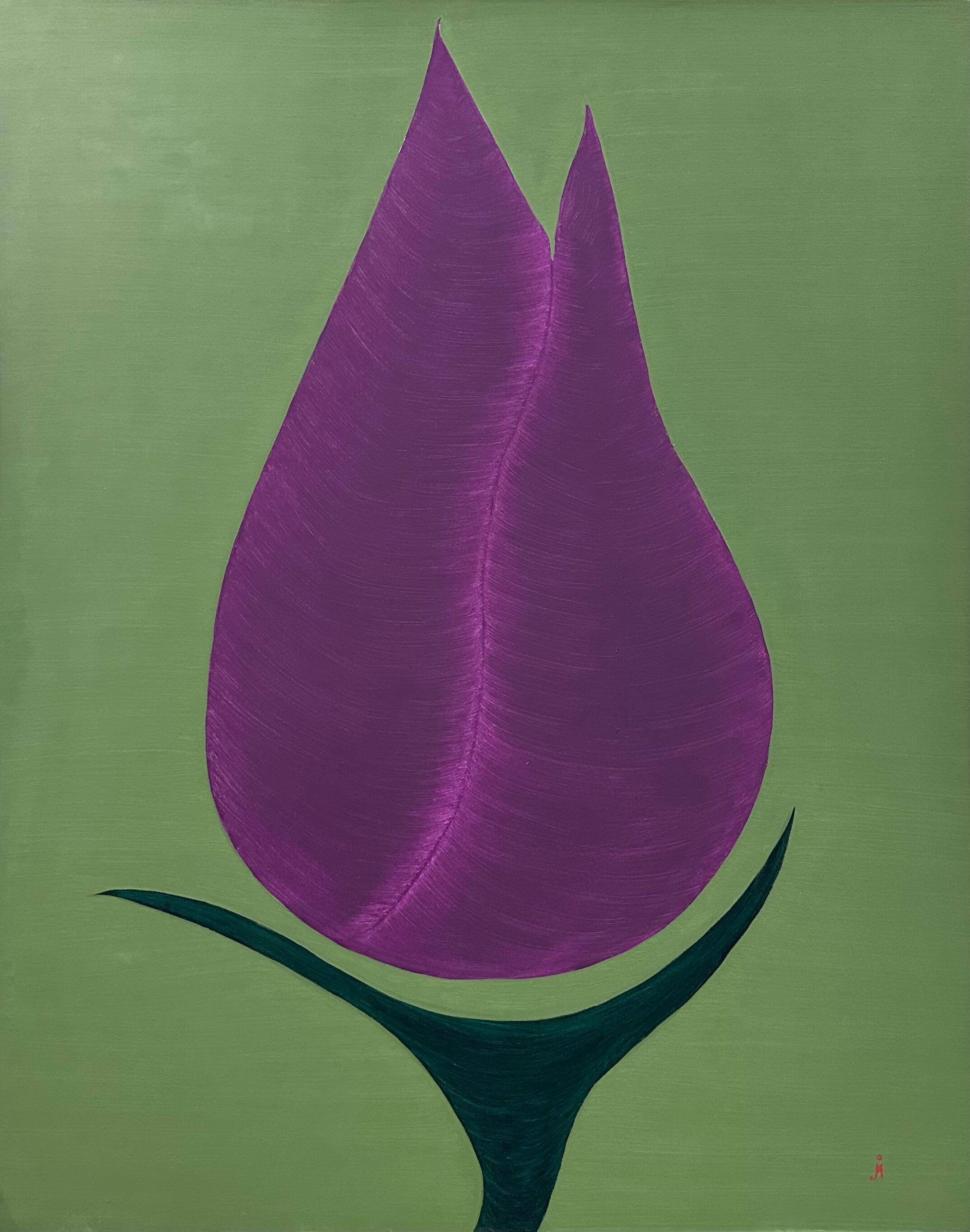 Purple Tulip - Painting by J. Oscar Molina